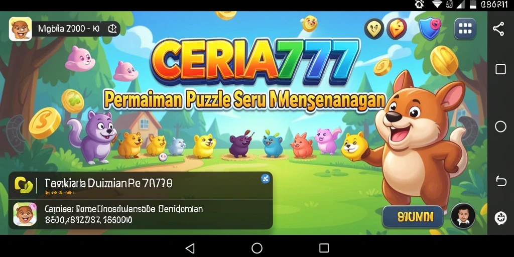 Tampilan menarik dari gameplay CERIA777 yang penuh warna.