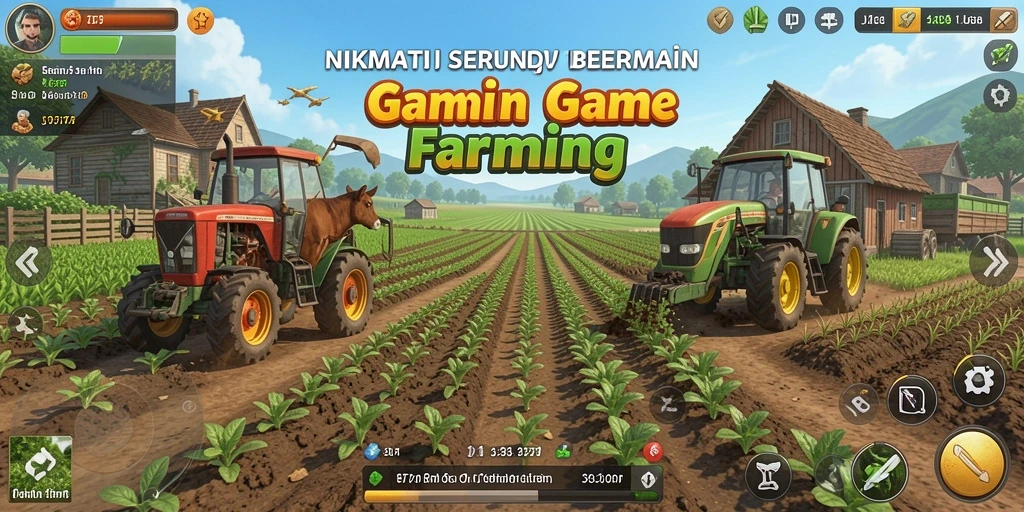 Tampilan gameplay <strong>JT777</strong> yang menampilkan aktivitas bertani yang seru.