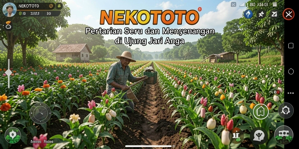 Tampilan gameplay seru saat berkebun di NEKOTOTO.