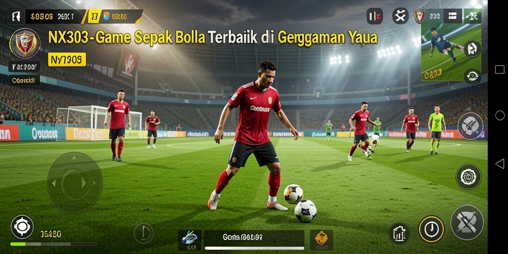 Gameplay NX303 yang mendebarkan dengan aksi sepak bola yang realistis.